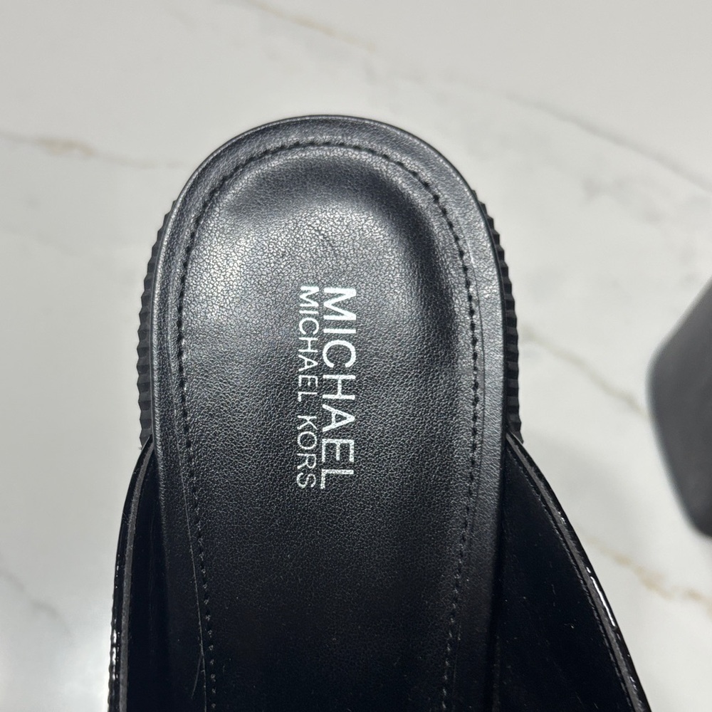Michael Kors Black Patent Leather Mules - Picture 5 of 16
